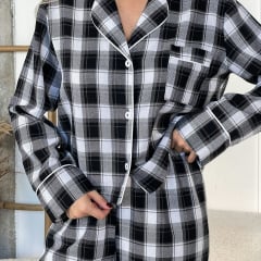 Піжама жіноча COSAS Scottish S-M Чорно-білий (188Scottish_black_white_SM) Прилуки