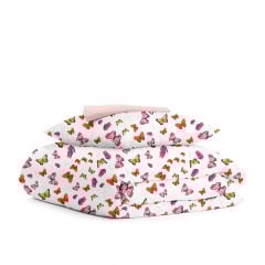 Підліткова постіль з простирадлом на гумці BUTTERFLY CS3 COSAS Червоний 155х215 см Куйбишеве