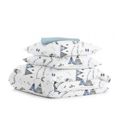 Двоспальна постіль з простирадлом на резинці Dream Wigwam CS3 COSAS Блакитний 180х220 см Білгород-Дністровський