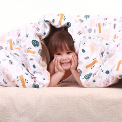 Детское постельное белье в кроватку FOREST COSAS Бежевый 110х140 см Новомосковск