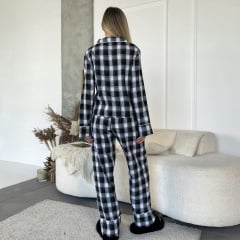 Піжама жіноча COSAS Scottish L-XL Чорно-білий (188Scottish_black_white_ML) Дзензелівка
