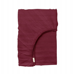 Сімейна постіль сатин з простирадлом на гумці SANGRIA Cosas Бордовий 2х160х220 см Нікополь