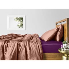 Полуторна постільна білизна Beige COSAS Фіалка 160х220 см Кам'янське