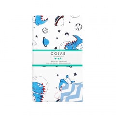 Дитяча постільна білизна у ліжечко Space Dino CS1 COSAS Блакитний 110х140 см Ладан