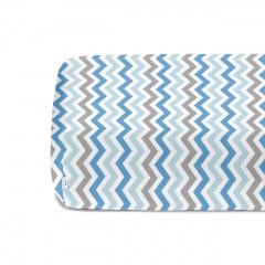 Простирадло на резинці COSAS GREY ZIGZAG CS3 Ранфорс 90х200х20 см Синій Ясногородка