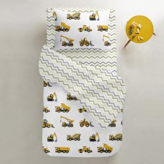 Простирадло на резинці COSAS GREY ZIGZAG CS2 Ранфорс 90х200х20 см Різнокольоровий Гуляйполе