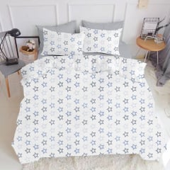 Полуторная постель с простыней на резинке Clear Stars Cs1 COSAS Голубой 160х220 см Новое