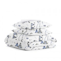 Євро постільна білизна Dream White Wigwam COSAS Блакитний 200х220 см Братське