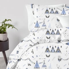 Євро постільна білизна Dream White Wigwam COSAS Блакитний 200х220 см Братське