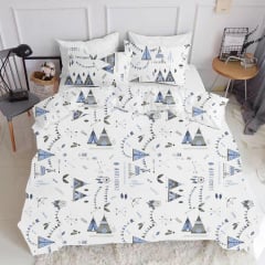 Євро постільна білизна Dream White Wigwam COSAS Блакитний 200х220 см Братське