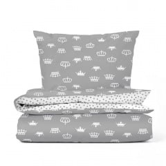 Детский комплект без простыни COSAS GREY CROWN Ранфорс 110х140 см Серый Братское