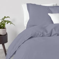 Полутораспальный комплект на резинке COSAS STORMY Ранфорс 160х220 см Стальной/Белый Гуляйполе