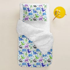 Дитячий комплект без простирадла COSAS SPACE DINO Ранфорс 110х140 см Фіолетовий Гуляйполе