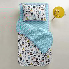 Простыня полутораспальная COSAS LIGHT BLUE ZIGZAG Ранфорс 155х240 см Голубой Гуляйполе