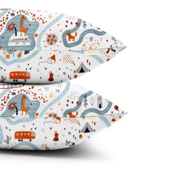 Набор наволочек на подушку 50х70 см TRAVELING ANIMALS COSAS Терракотовый Киев