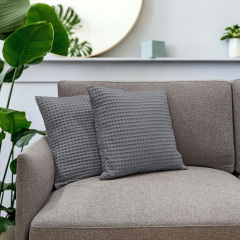 Наволочка COSAS Shadow Greek Waffle 40х40 см Графіт Бердянськ