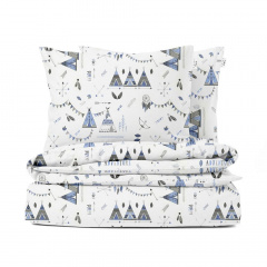 Півтораспальний комплект без простирадла COSAS DREAM WIGWAMS Ранфорс 160х220 см Блакитний Михайлівка