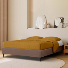 Ліжко двоспальне COSAS Kiwi Rum 160x200 см Коричневий Нікополь