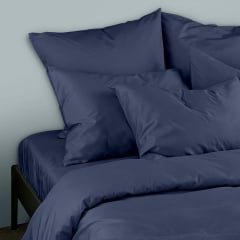 Євро постіль сатин з простирадлом на гумці INDIGO Cosas Сапфір 200х220 см Михайлівка