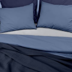 Плед-покривало косичка COSAS 240х260 см Navy Knitted Braid Сапфіровий Бородянка