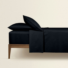 Двоспальна постіль сатин з простирадлом на гумці ONYX CS1 Cosas чорний 180х220 см Куп'янськ