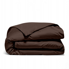 Двуспальная постель сатин с простыней на резинке BROWN Cosas Шоколад 180х220 см Киев