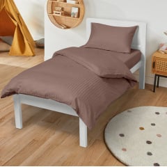 Підліткова постіль сатин з простирадлом на гумці LATTE Cosas Коричневий 160х220 см Київ