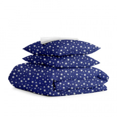 Сімейний комплект на резинці COSAS ZIGZAG Ранфорс 2х160х220 см Синій Камінь-Каширський