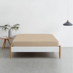 Простынь на резинке COSAS BEIGE GEOMETRY Ранфорс 140х200х20 см Бежевый Гуляйполе