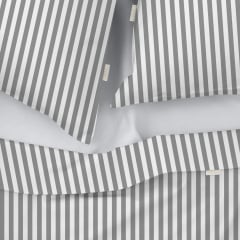 Двоспальна постіль з простирадлом на гумці Lines COSAS сірий 180х220 см Фастів