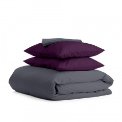 Полуторное постельное белье Grey CS10 COSAS Фиолетовый 160х220 см Гуляйполе