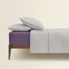 Полуторная постель с простыней на резинке Mini Dots CS2 COSAS Бежевый 160х220 см Буча