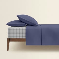 Двуспальная постель с простыней на резинке Nightfall CS1 COSAS Синий 180х220 см Ромны