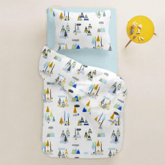 Підліткова постіль з простирадлом на гумці FOREST WIGWAM COSAS Блакитний 155х215 см Чугуїв