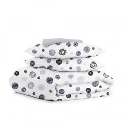 Двуспальная постель с простыней на резинке Yarn Balls CS7 COSAS серый 180х220 см Ужгород