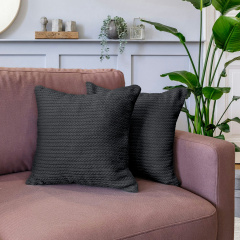 Наволочка COSAS Panther Knitted Braid 50х50 см Чорний Рівне