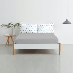 Набір наволочки і простирадло COSAS BLUE GREY STARS & SHADOW Ранфорс 160х200 см Блакитний Суми