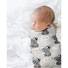 Набір пелюшок COSAS BEAR BOY Бязь 80х100 см 2 шт Сірий Березне