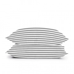 Двоспальна постіль з простирадлом на резинці Lines CS1 COSAS сірий 180х220 см Надвірна