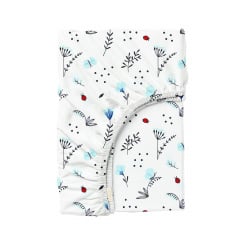 Простыня на резинке 120х200 см BLUE WILDFLOWERS COSAS белый Ирпень