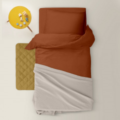 Підлітковий комплект на резинці COSAS CINNAMON Ранфорс 155х215 см Шоколадний Золотоноша