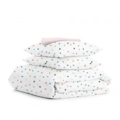 Евро постель с простыней на резинке COSAS Color BLOTS CS2 200х220 см Разноцветный Цумань