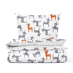 Дитячий комплект без простирадла COSAS BAMBI Ранфорс 110х140 см Сірий Ірпінь