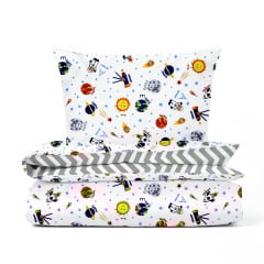 Підлітковий комплект без простирадла COSAS ASTRONAUT Ранфорс 155х215 см Білий Гуляйполе