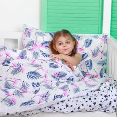 Детская простыня COSAS WHITE STARS Ранфорс 60х120х12 см Синий Долина