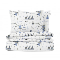 Евро комплект без простыни COSAS DREAM WIGWAMS Ранфорс 200х220 см Голубой Киев