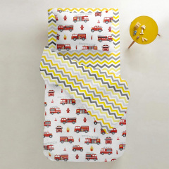 Підліткова підковдра COSAS FIRE TRUCK Ранфорс 155х215 см Червоний Березне