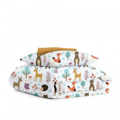 Підліткова постіль з простирадлом на гумці Colorful Animals CS2 COSAS Бежевий 160х220 см Ясногородка