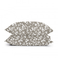 Сімейний комплект на резинці COSAS BEIGE FLOWERS Ранфорс 2х160х220 см Бежевий/Сірий Надвірна