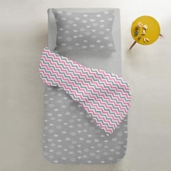 Підліткова постіль з простирадлом на гумці CROWN COSAS сірий 155х215 см Первомайськ